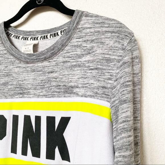 PINK Victoria’s Secret Logo Marled Sweatshirt Size Medium - Picture 2 of 9